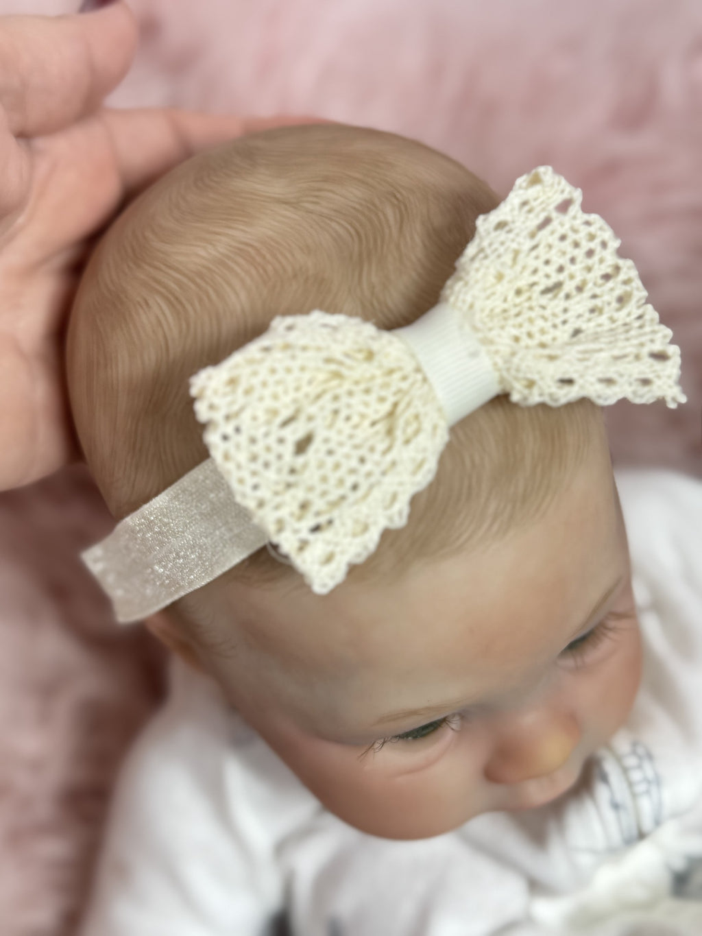 REALISTIC REBORN BABY GIRL DOLL 18- GREEN EYES - HAND PAINTED HAIR - VINYL